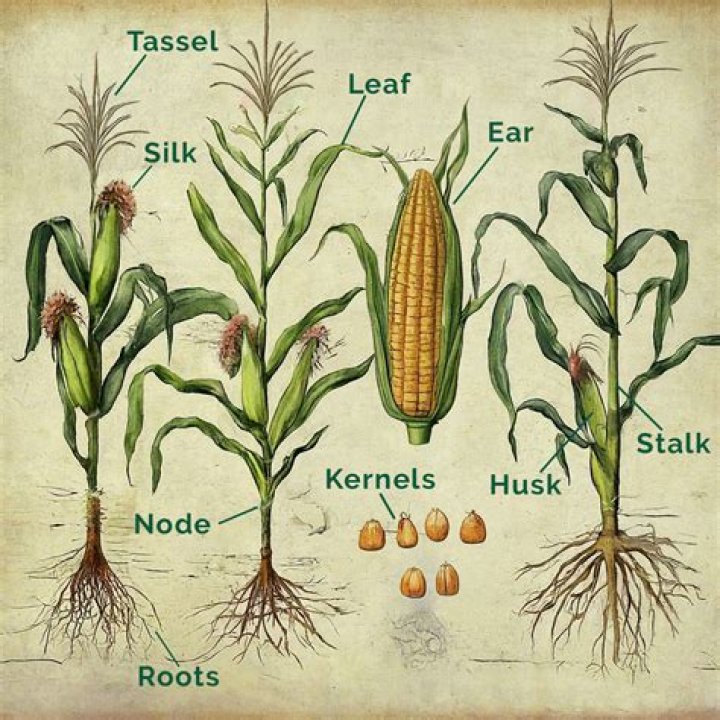 What are the parts of a corn stalk?